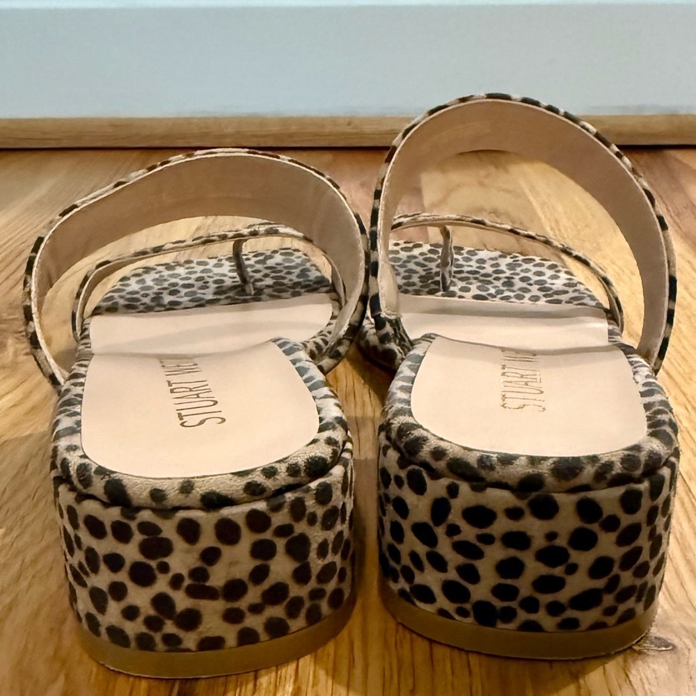 Stuart Weitzman Maisie 35 Slide Sandals Leopard Print Size 6 - Picture 5 of 9